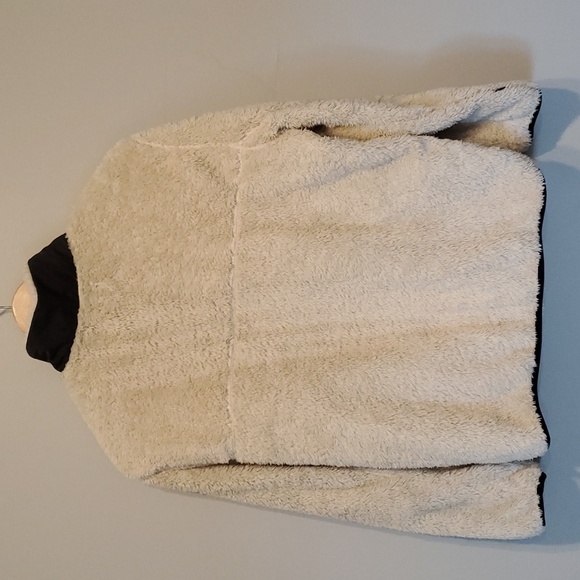 Zyia Womens Fluffy Cream  Cozy Pullover 1/4 Zip Sweater Sweatshirt Pullover sz L - Picture 3 of 8